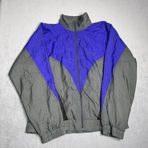 Vintage‎ USA Olympic Windbreaker Mens Medium Grey Black Purple 1990s Nylon